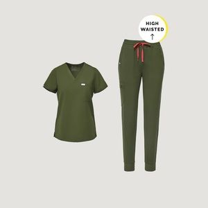 Figs olive green set xxs